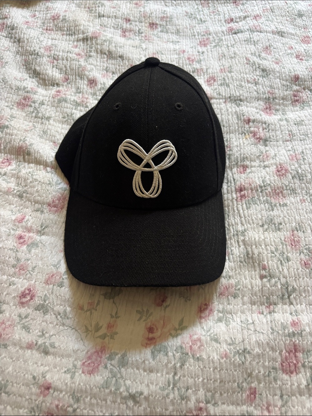 TNA Black Baseball Cap with White Embroidered Knot